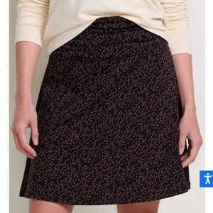 Toad& Co black dot Chaka skirt NWT